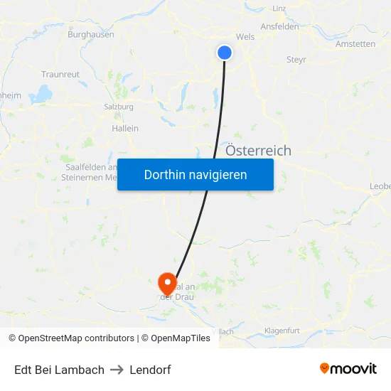 Edt Bei Lambach to Lendorf map