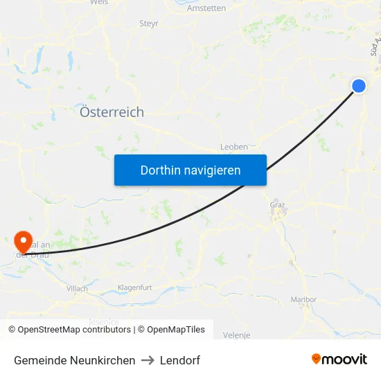 Gemeinde Neunkirchen to Lendorf map