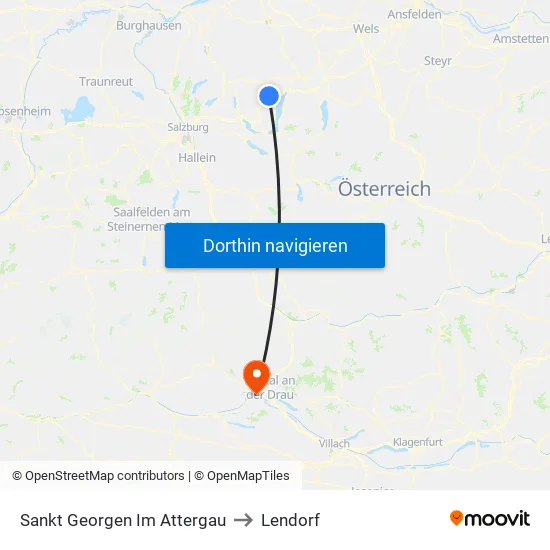 Sankt Georgen Im Attergau to Lendorf map