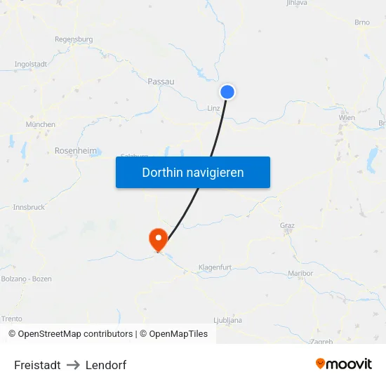 Freistadt to Lendorf map
