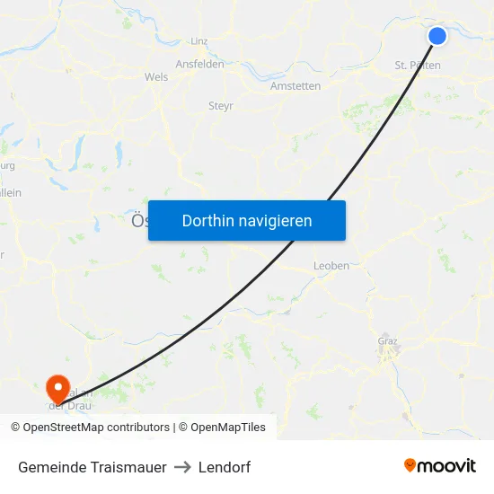 Gemeinde Traismauer to Lendorf map