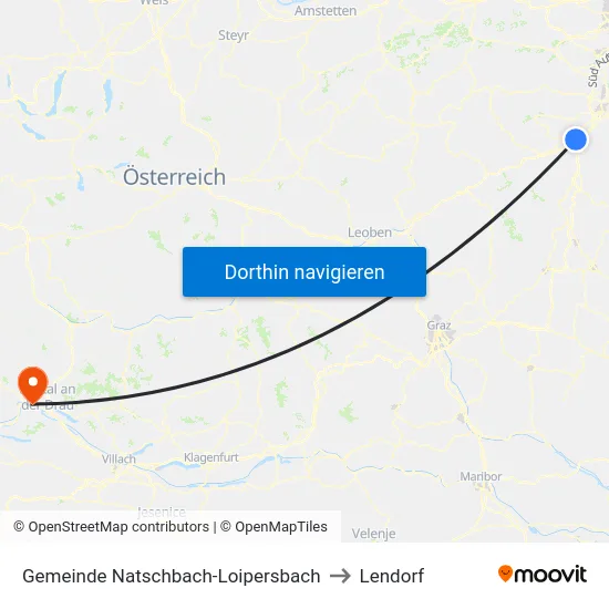 Gemeinde Natschbach-Loipersbach to Lendorf map