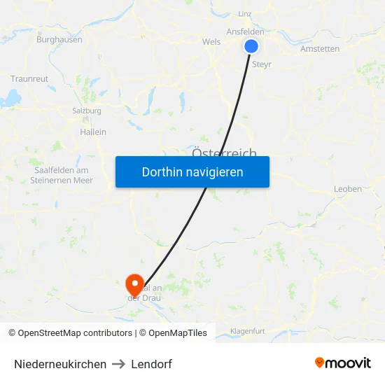 Niederneukirchen to Lendorf map
