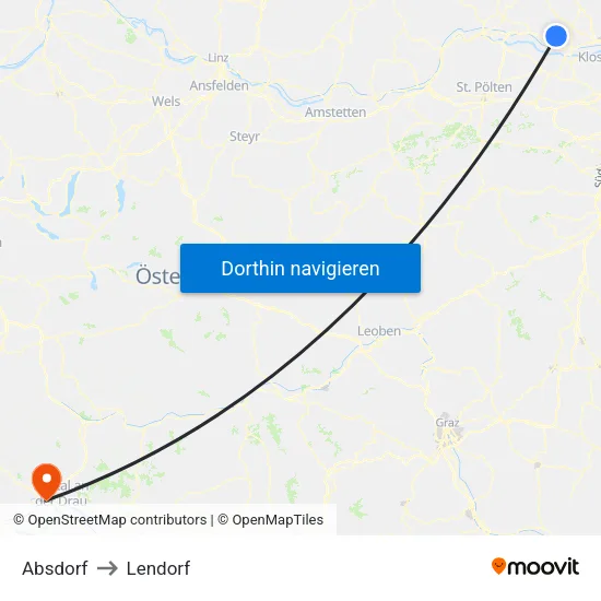 Absdorf to Lendorf map