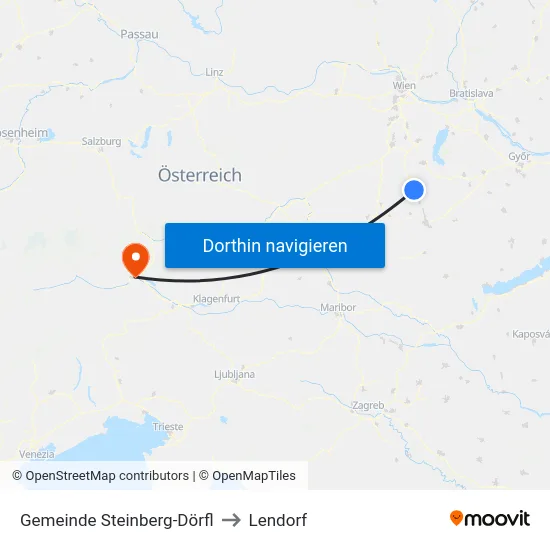 Gemeinde Steinberg-Dörfl to Lendorf map