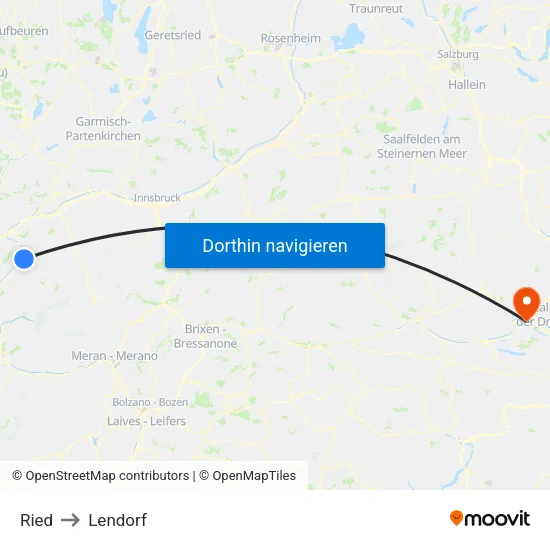 Ried to Lendorf map