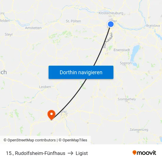 15., Rudolfsheim-Fünfhaus to Ligist map