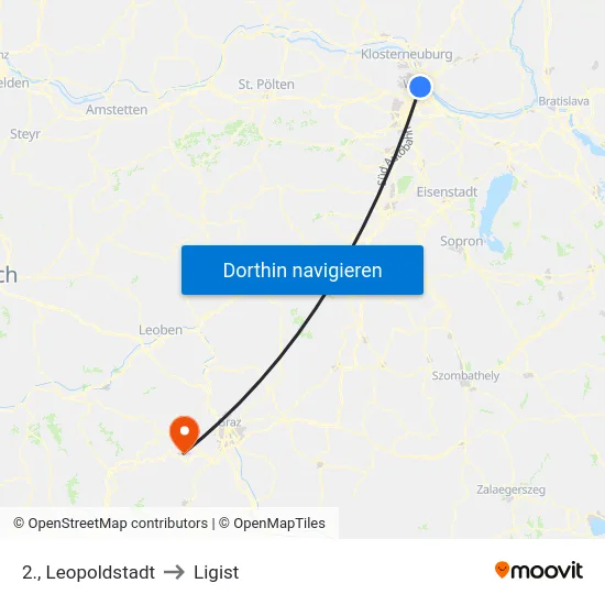 2., Leopoldstadt to Ligist map