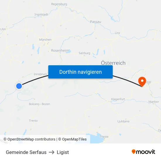 Gemeinde Serfaus to Ligist map