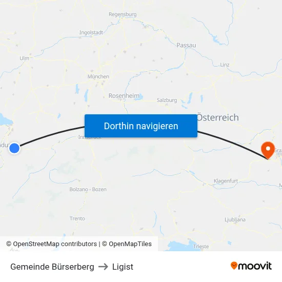 Gemeinde Bürserberg to Ligist map
