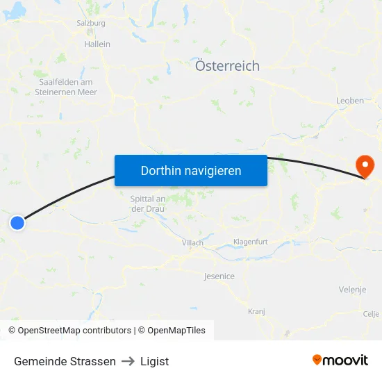 Gemeinde Strassen to Ligist map