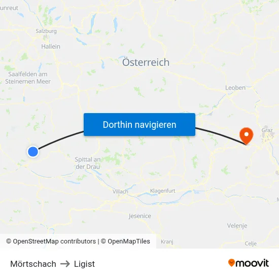 Mörtschach to Ligist map