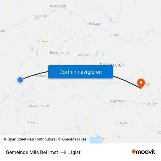 Gemeinde Mils Bei Imst to Ligist map