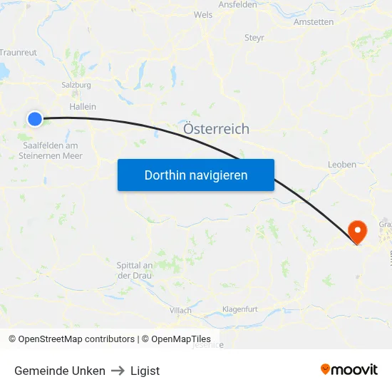 Gemeinde Unken to Ligist map