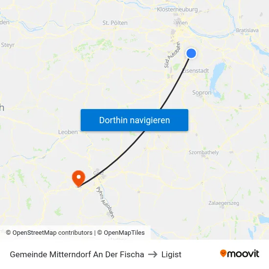 Gemeinde Mitterndorf An Der Fischa to Ligist map