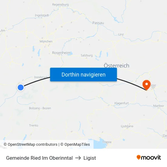 Gemeinde Ried Im Oberinntal to Ligist map