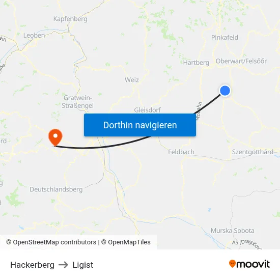 Hackerberg to Ligist map