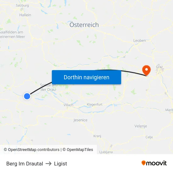 Berg Im Drautal to Ligist map