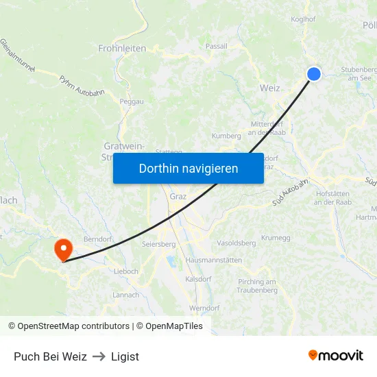 Puch Bei Weiz to Ligist map