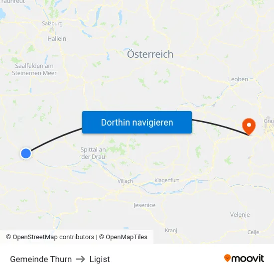 Gemeinde Thurn to Ligist map