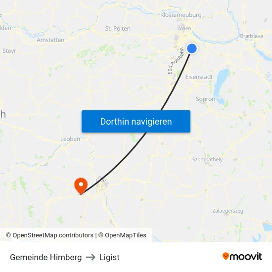 Gemeinde Himberg to Ligist map
