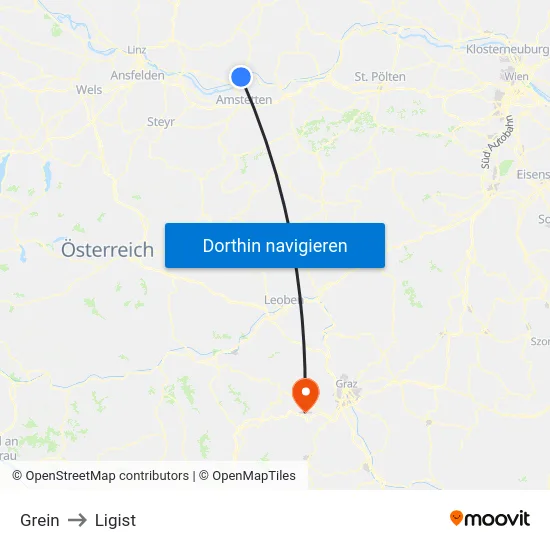 Grein to Ligist map