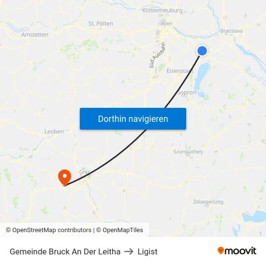 Gemeinde Bruck An Der Leitha to Ligist map