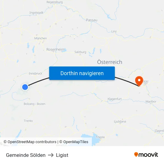 Gemeinde Sölden to Ligist map