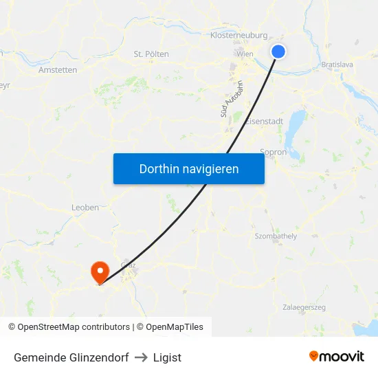 Gemeinde Glinzendorf to Ligist map
