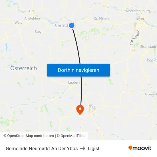 Gemeinde Neumarkt An Der Ybbs to Ligist map