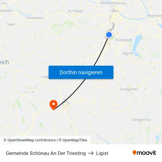 Gemeinde Schönau An Der Triesting to Ligist map