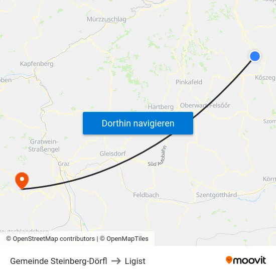 Gemeinde Steinberg-Dörfl to Ligist map