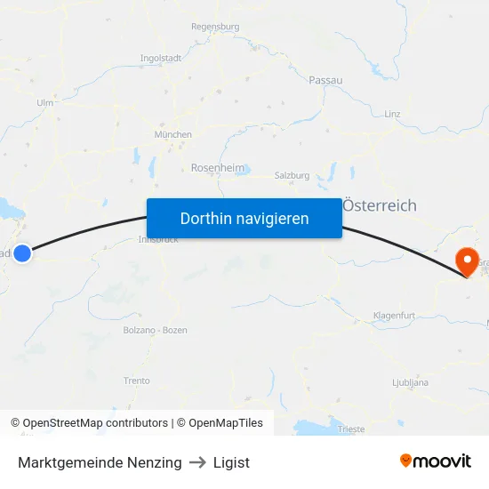Marktgemeinde Nenzing to Ligist map