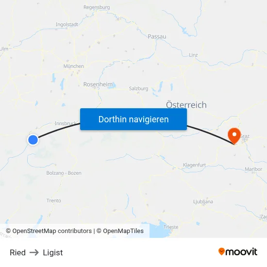 Ried to Ligist map