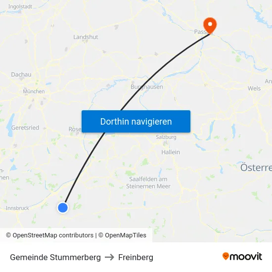 Gemeinde Stummerberg to Freinberg map