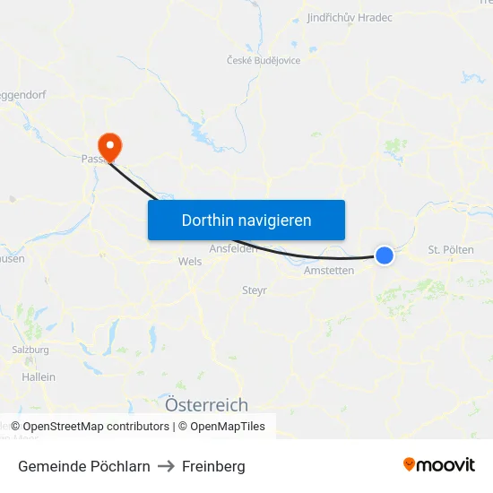 Gemeinde Pöchlarn to Freinberg map