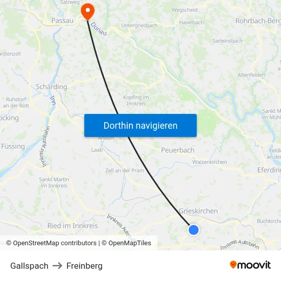 Gallspach to Freinberg map