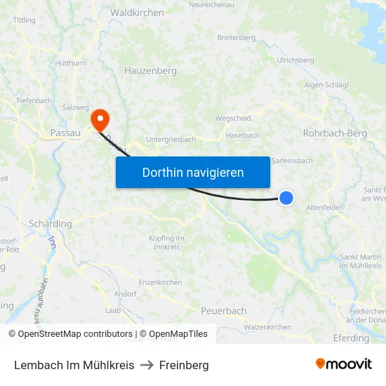 Lembach Im Mühlkreis to Freinberg map