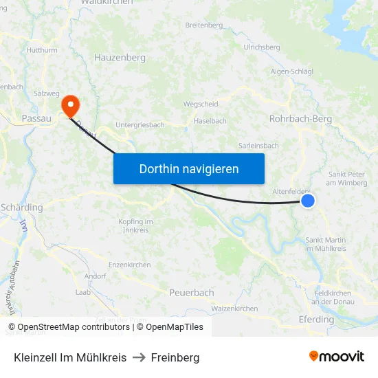 Kleinzell Im Mühlkreis to Freinberg map