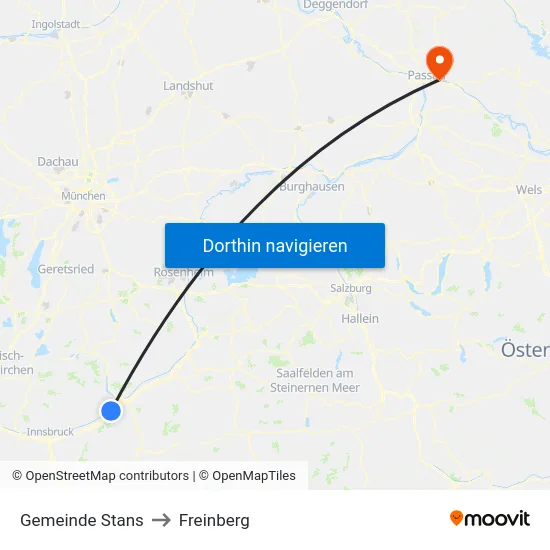 Gemeinde Stans to Freinberg map