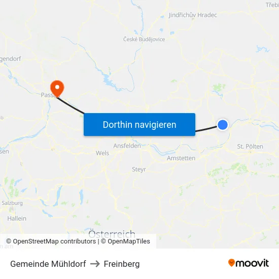 Gemeinde Mühldorf to Freinberg map