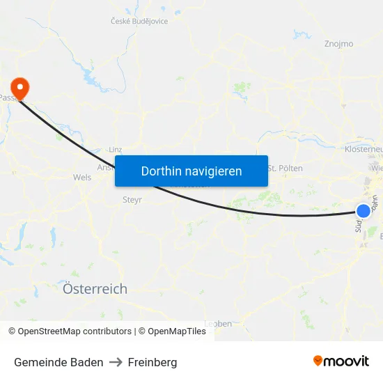 Gemeinde Baden to Freinberg map