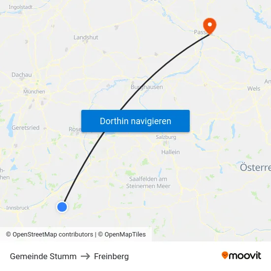 Gemeinde Stumm to Freinberg map