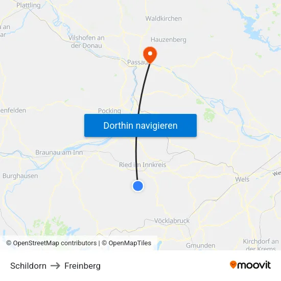 Schildorn to Freinberg map