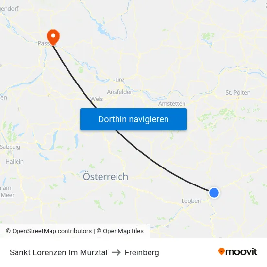 Sankt Lorenzen Im Mürztal to Freinberg map
