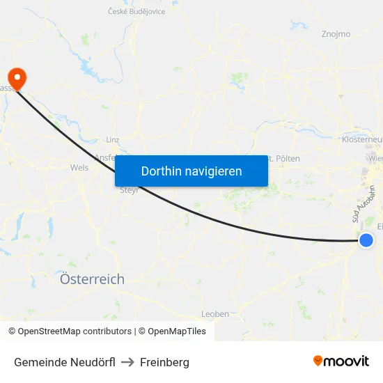 Gemeinde Neudörfl to Freinberg map