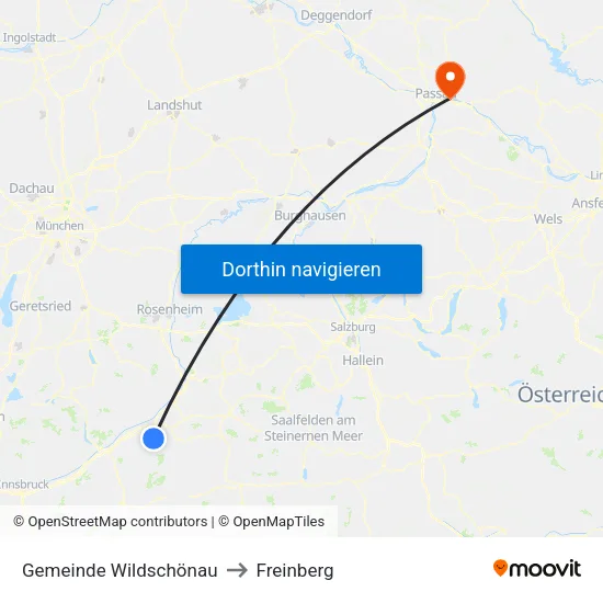 Gemeinde Wildschönau to Freinberg map