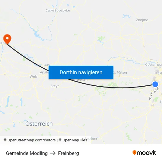 Gemeinde Mödling to Freinberg map
