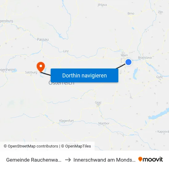 Gemeinde Rauchenwarth to Innerschwand am Mondsee map