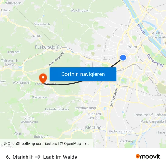 6., Mariahilf to Laab Im Walde map